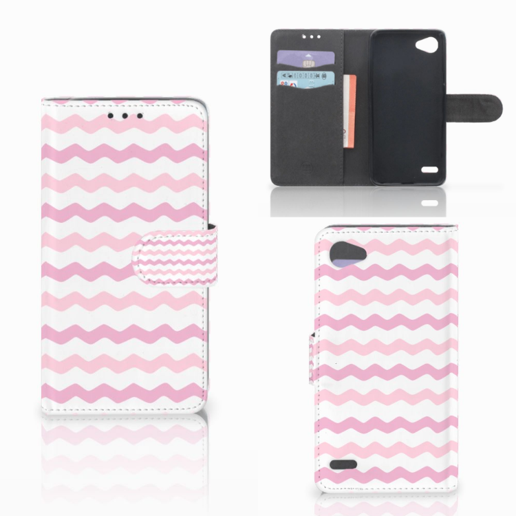 LG Q6 | LG Q6 Plus Telefoon Hoesje Waves Roze