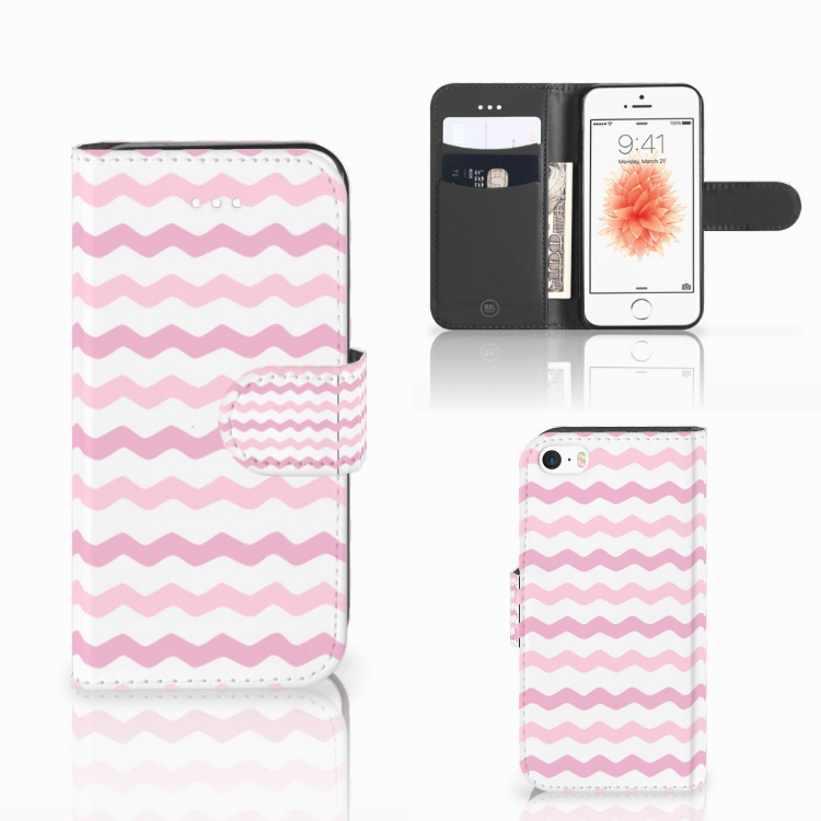 Apple iPhone 5 | 5s | SE Telefoon Hoesje Waves Roze