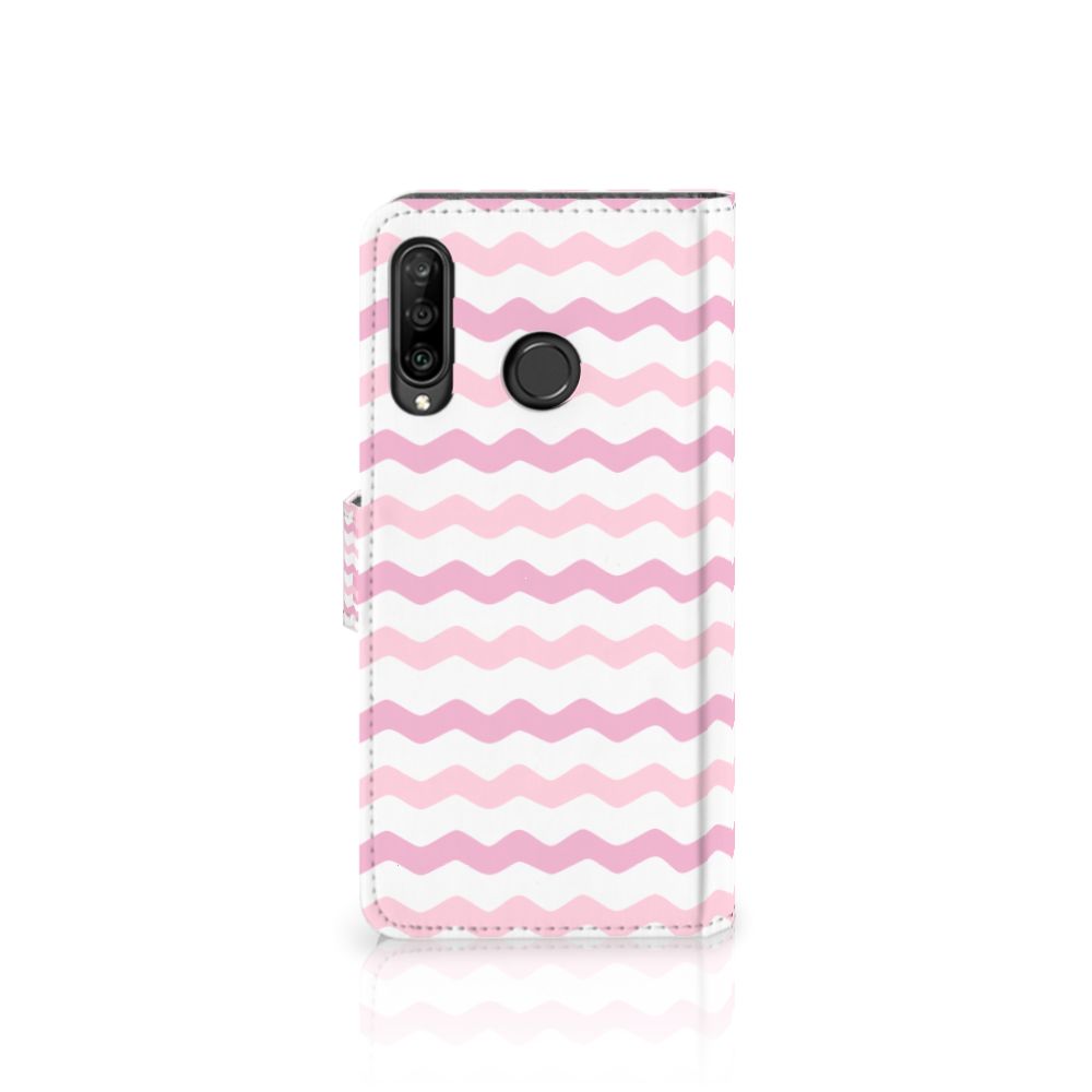 Huawei P30 Lite (2020) Telefoon Hoesje Waves Roze