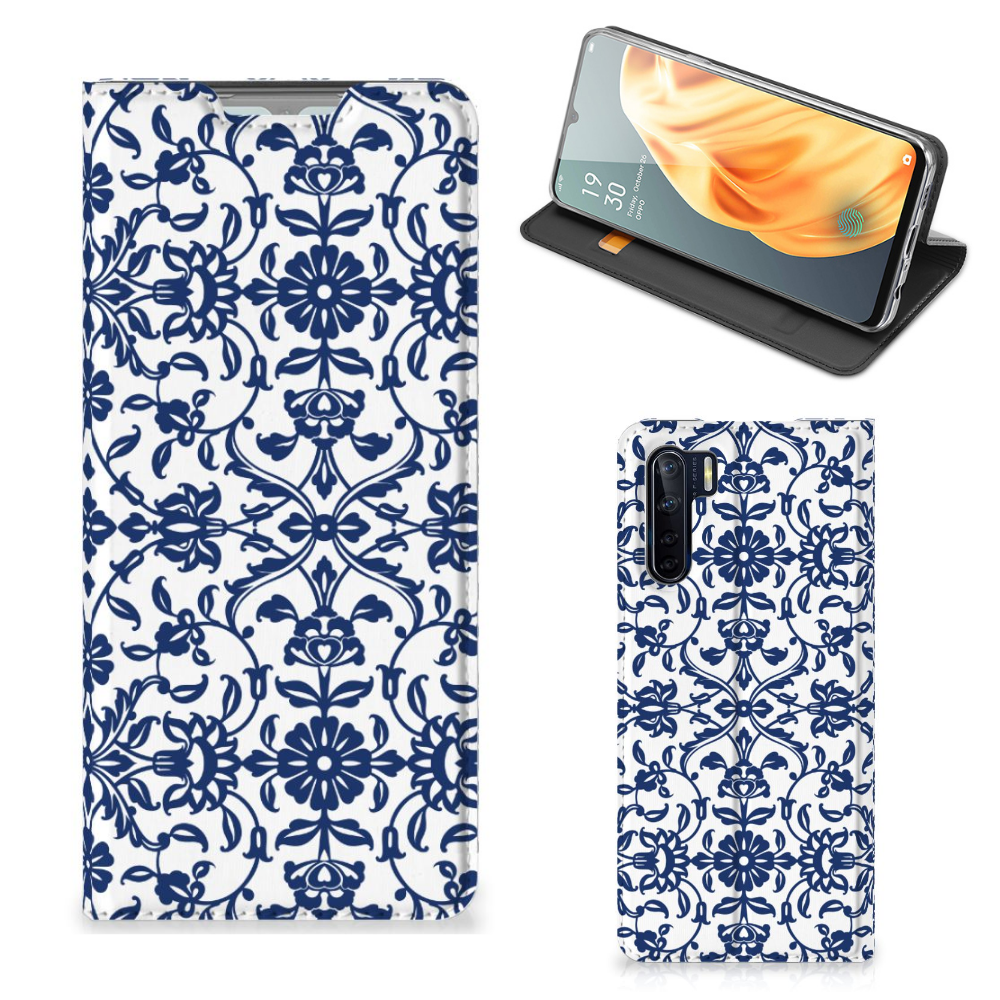 OPPO Reno3 | A91 Smart Cover Flower Blue