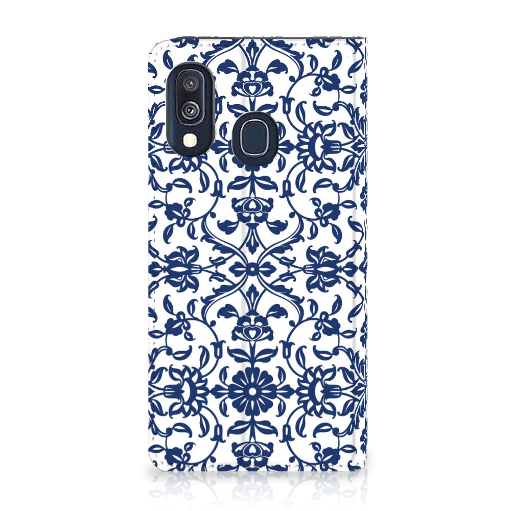Samsung Galaxy A40 Smart Cover Flower Blue