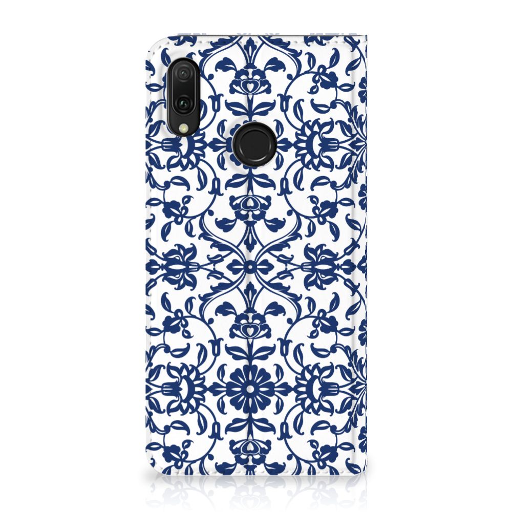 Huawei Y7 hoesje Y7 Pro (2019) Smart Cover Flower Blue