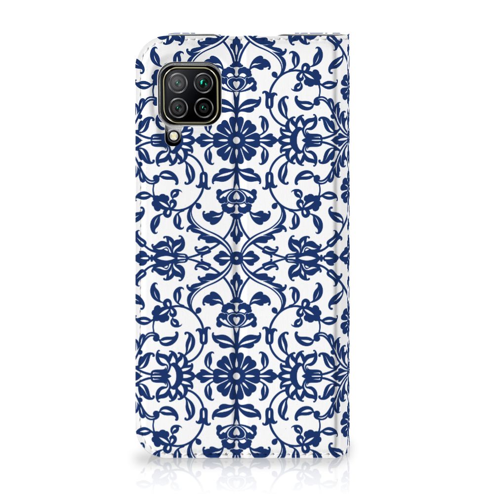 Huawei P40 Lite Smart Cover Flower Blue