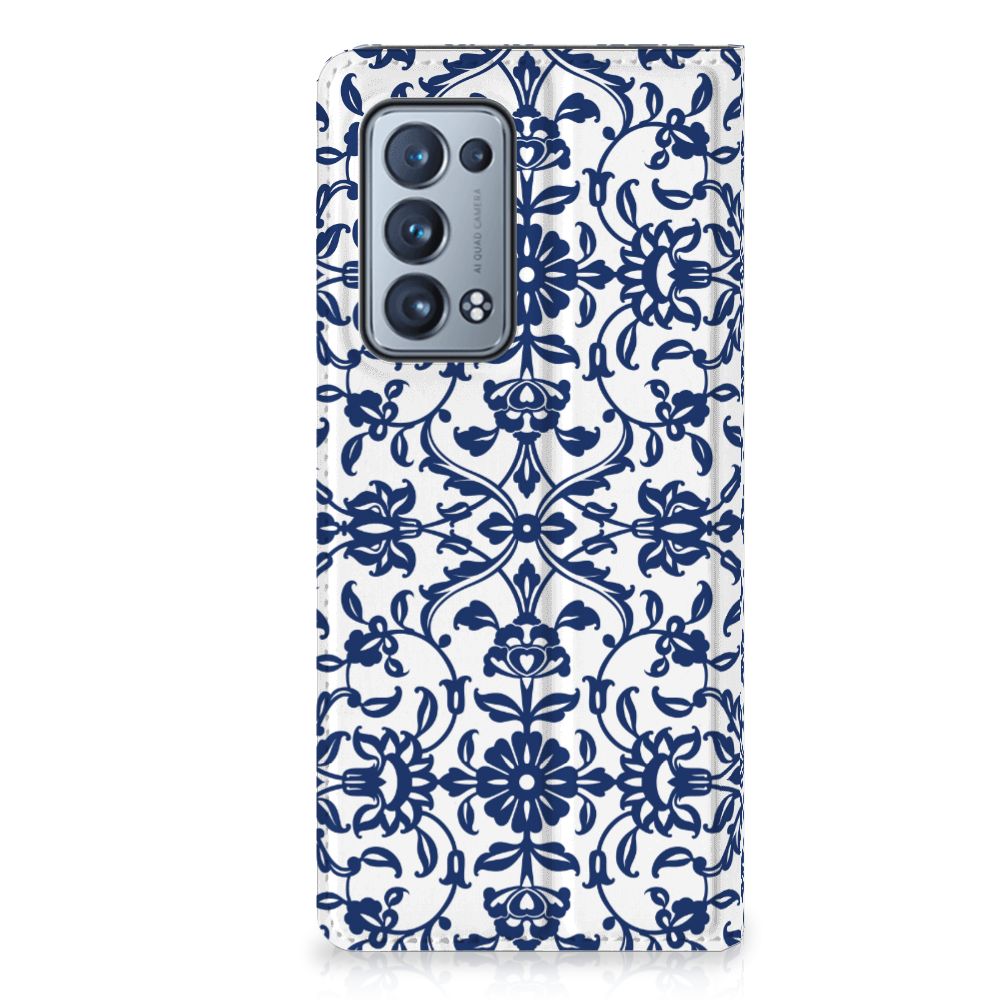 OPPO Reno 6 Pro Plus 5G Smart Cover Flower Blue
