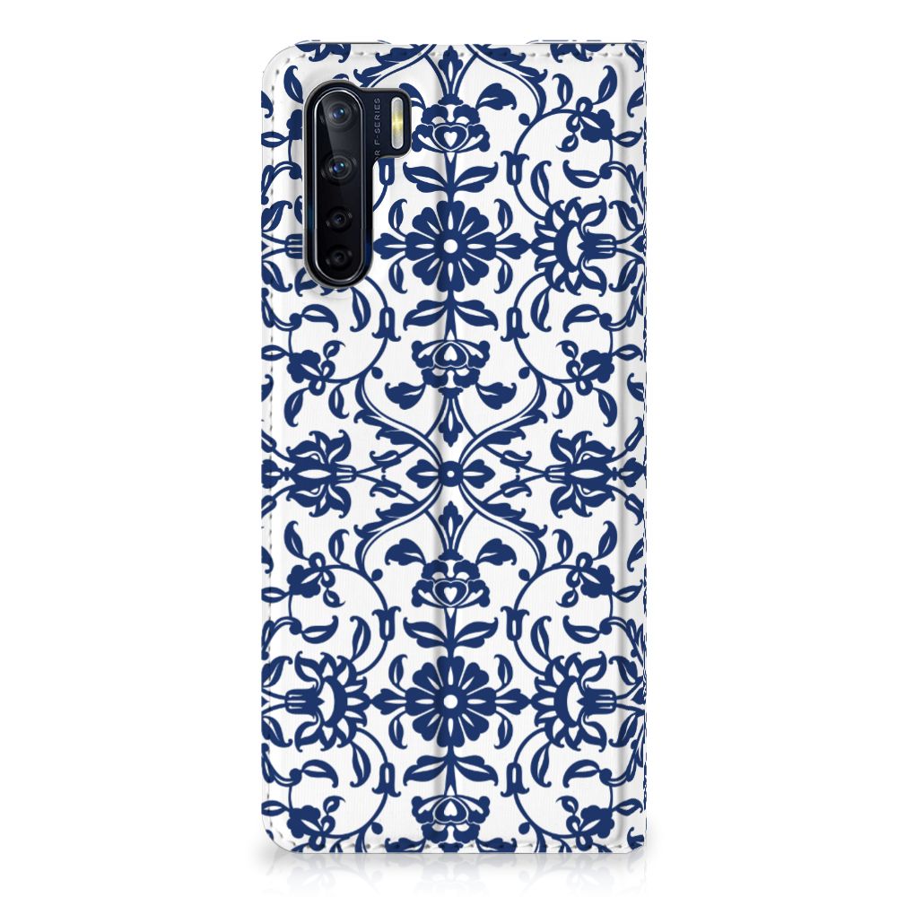 OPPO Reno3 | A91 Smart Cover Flower Blue