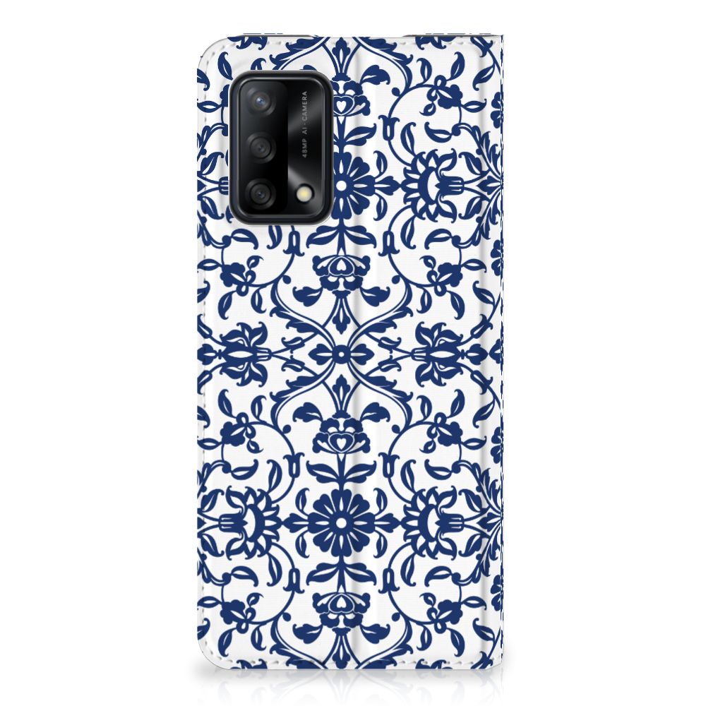OPPO A74 4G Smart Cover Flower Blue