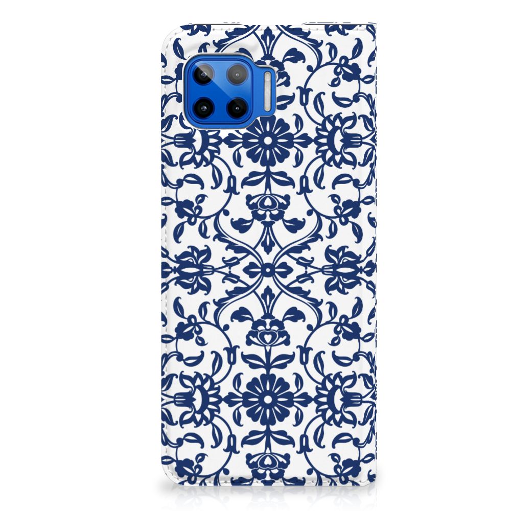 Motorola Moto G 5G Plus Smart Cover Flower Blue