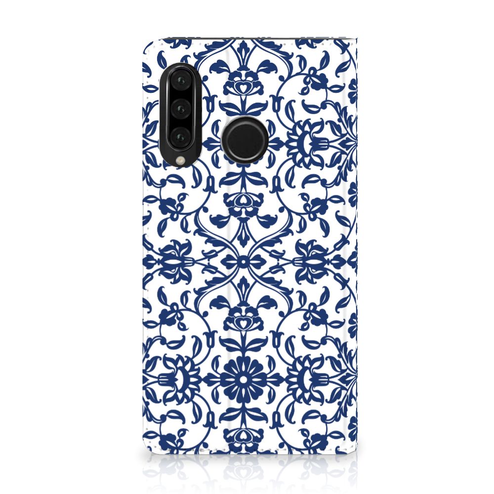 Huawei P30 Lite New Edition Smart Cover Flower Blue