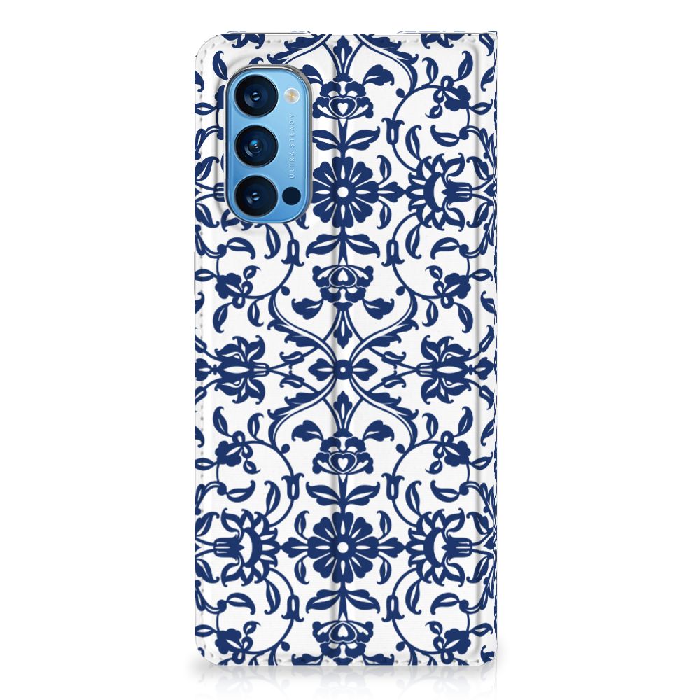 OPPO Reno4 Pro 5G Smart Cover Flower Blue