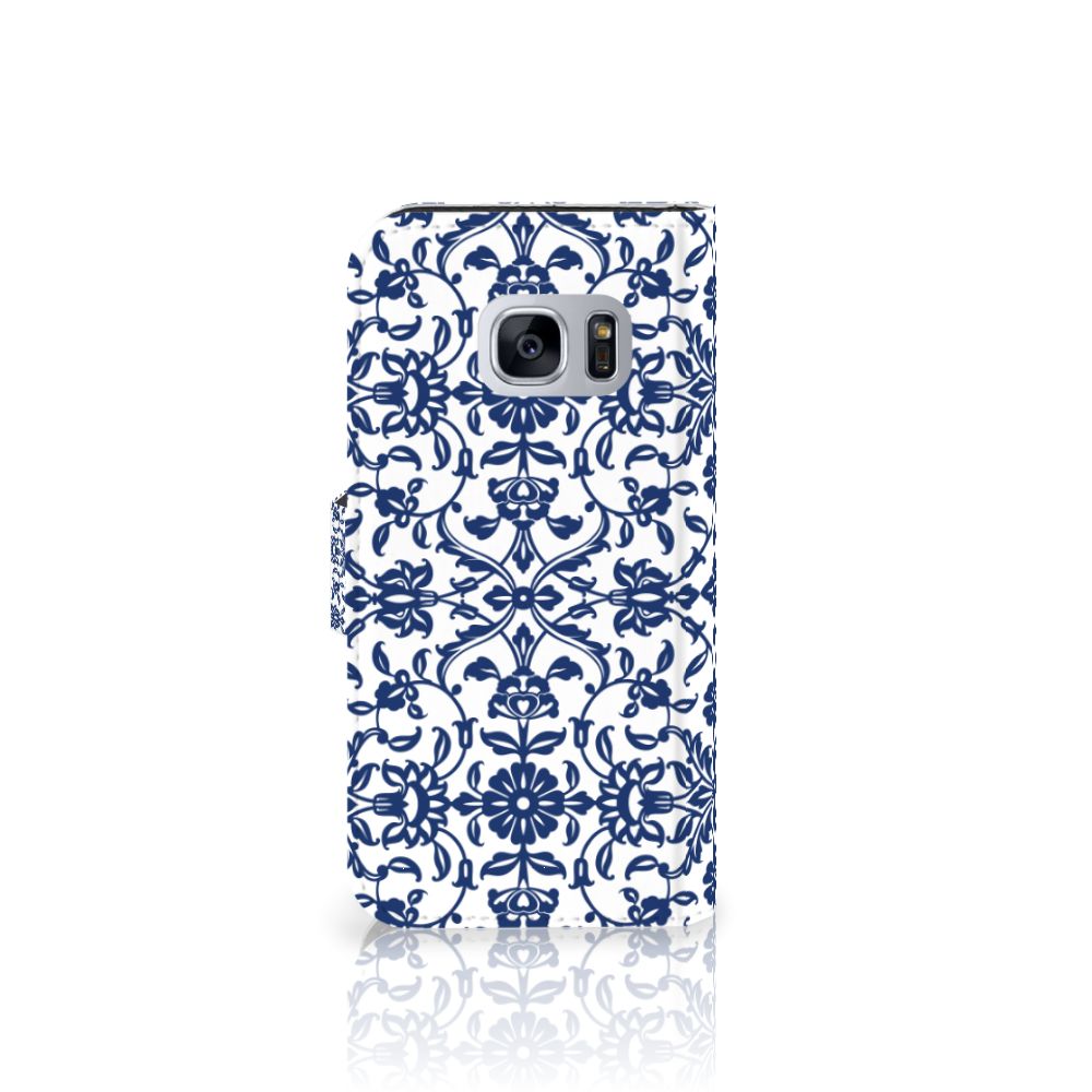 Samsung Galaxy S7 Hoesje Flower Blue