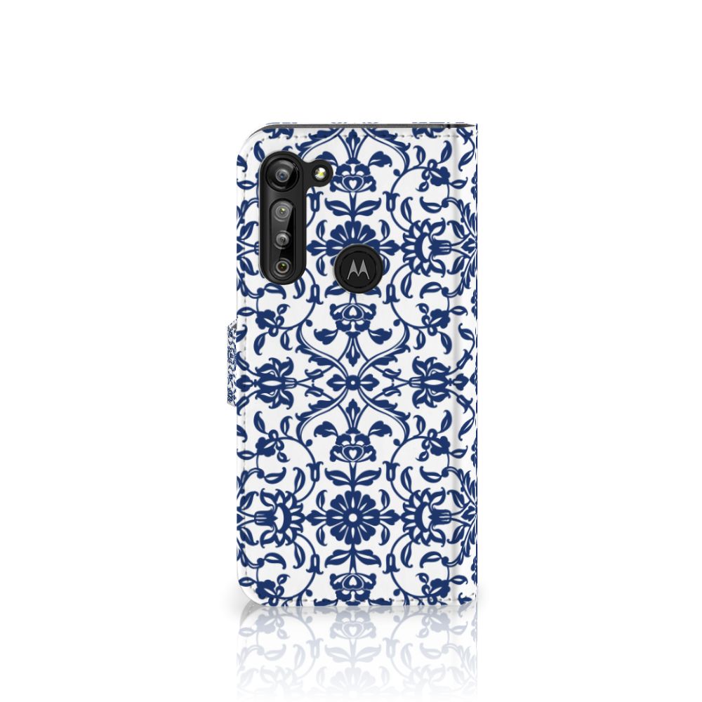 Motorola G8 Power Hoesje Flower Blue