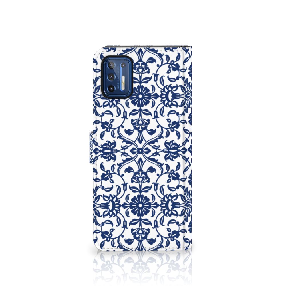 Motorola Moto G9 Plus Hoesje Flower Blue