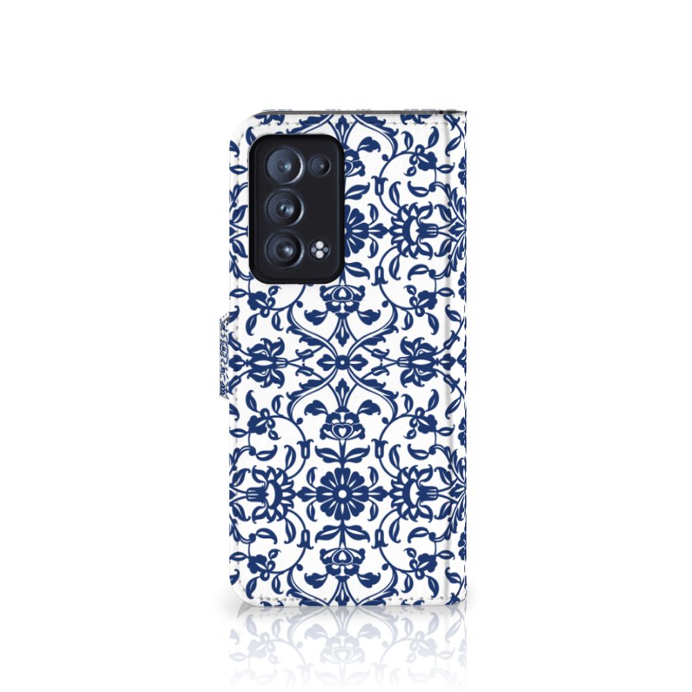 OPPO Reno 6 Pro Plus 5G Hoesje Flower Blue