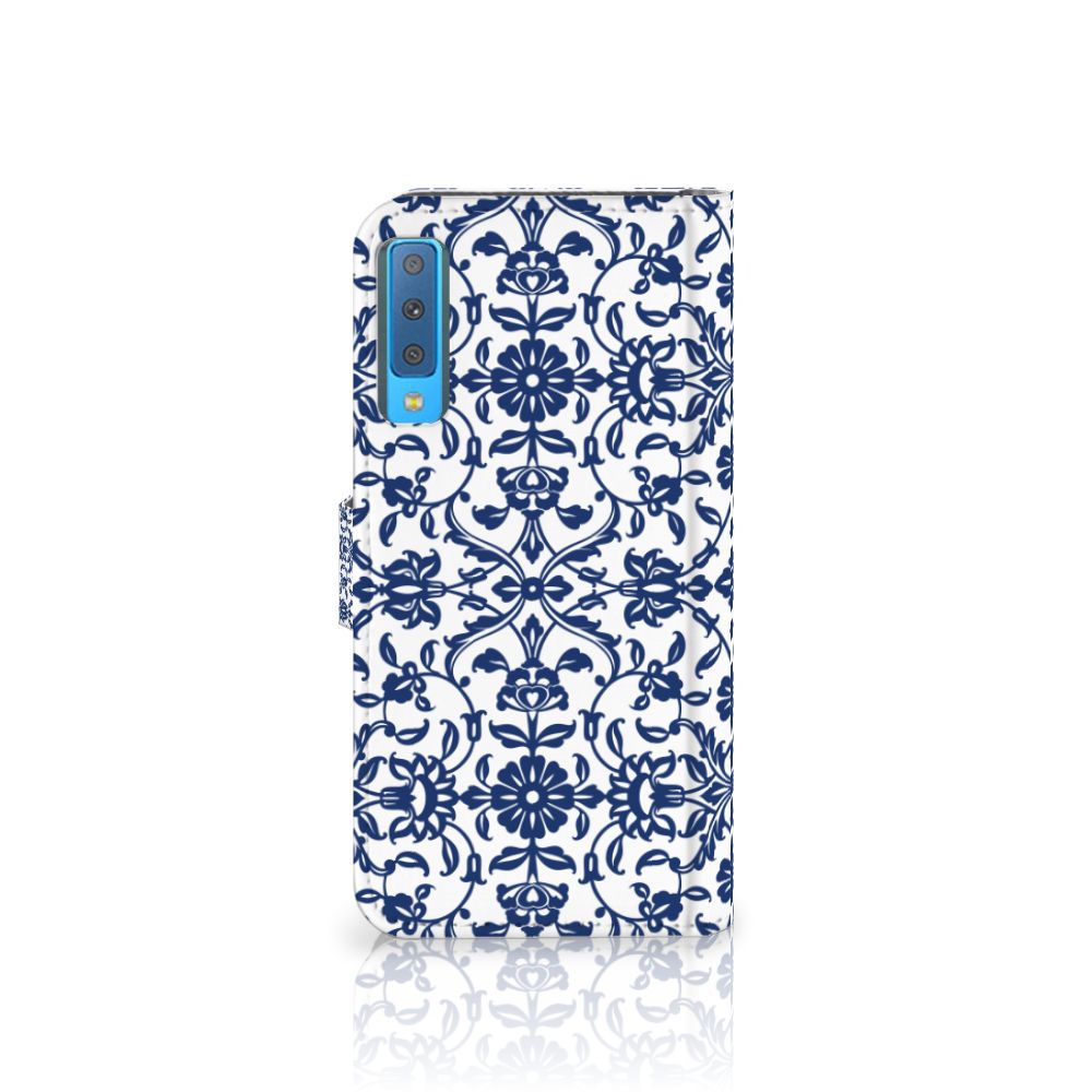 Samsung Galaxy A7 (2018) Hoesje Flower Blue