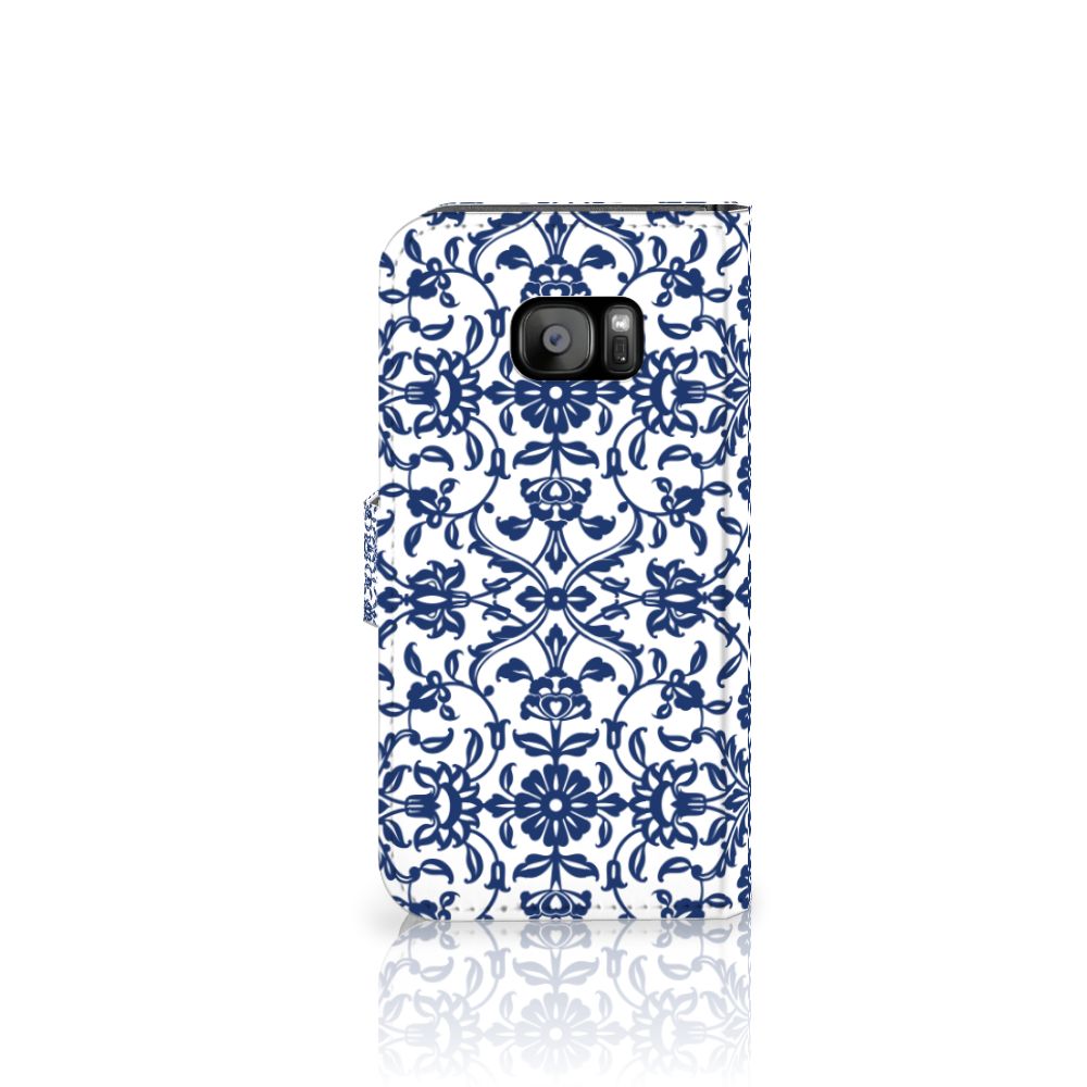 Samsung Galaxy S7 Edge Hoesje Flower Blue