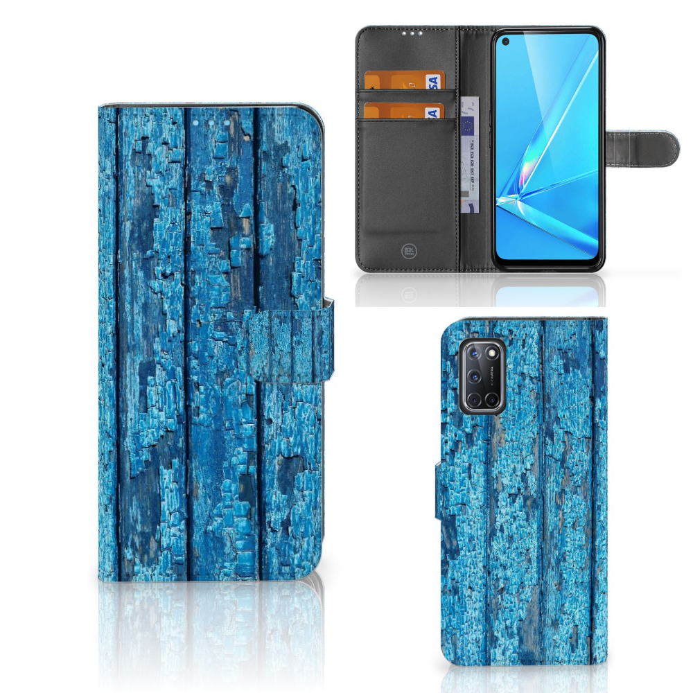 OPPO A72 | OPPO A52 Book Style Case Wood Blue