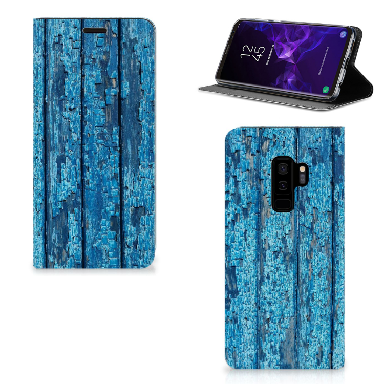 Samsung Galaxy S9 Plus Uniek Standcase Hoesje Wood Blue