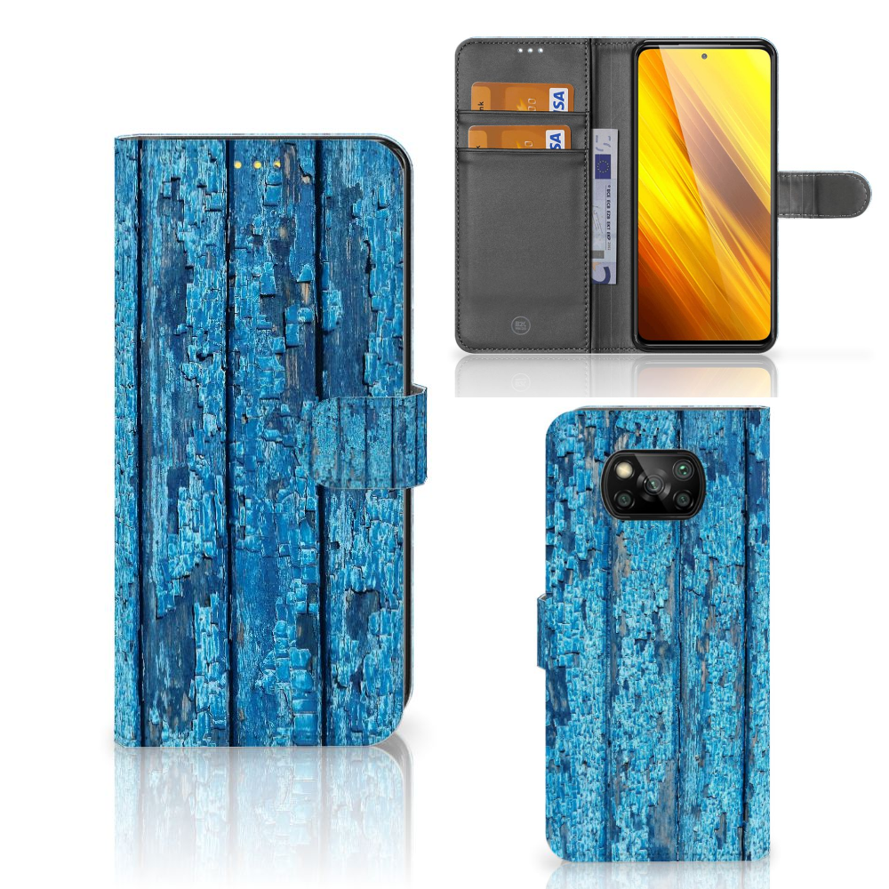 Xiaomi Poco X3 | Poco X3 Pro Book Style Case Wood Blue