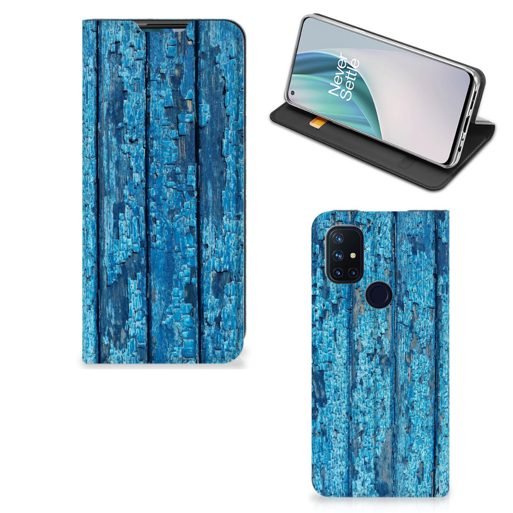 OnePlus Nord N10 5G Book Wallet Case Wood Blue