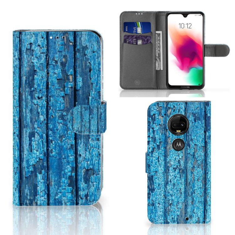 Motorola Moto G7 | G7 Plus Book Style Case Wood Blue