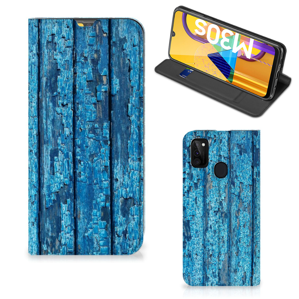 Samsung Galaxy M30s | M21 Book Wallet Case Wood Blue