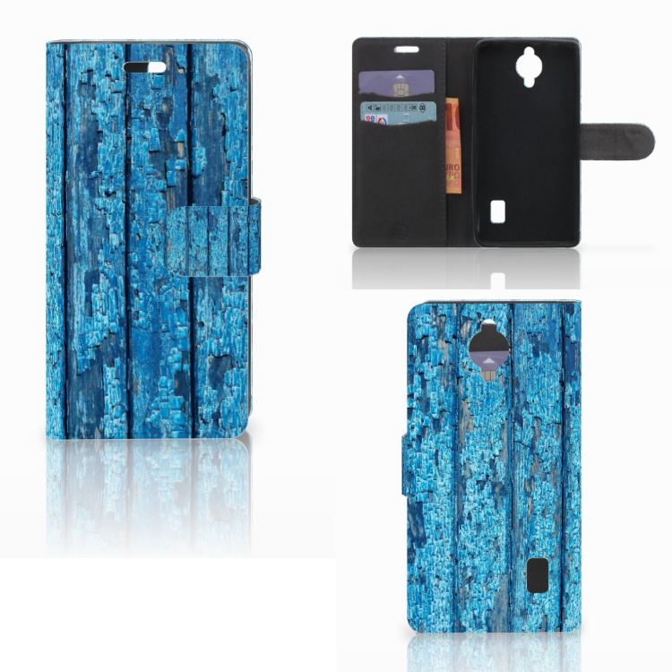 Huawei Y635 Book Style Case Wood Blue