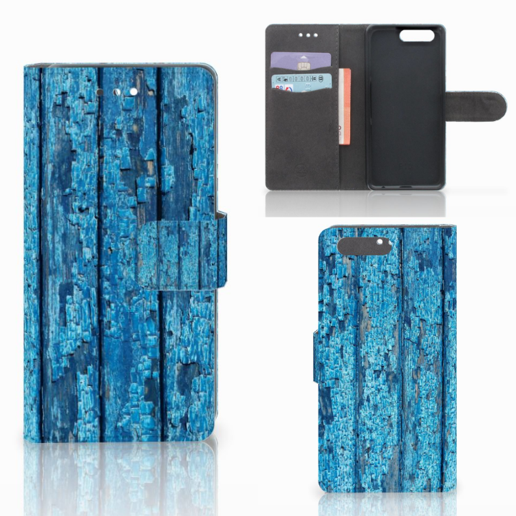 Huawei P10 Book Style Case Wood Blue