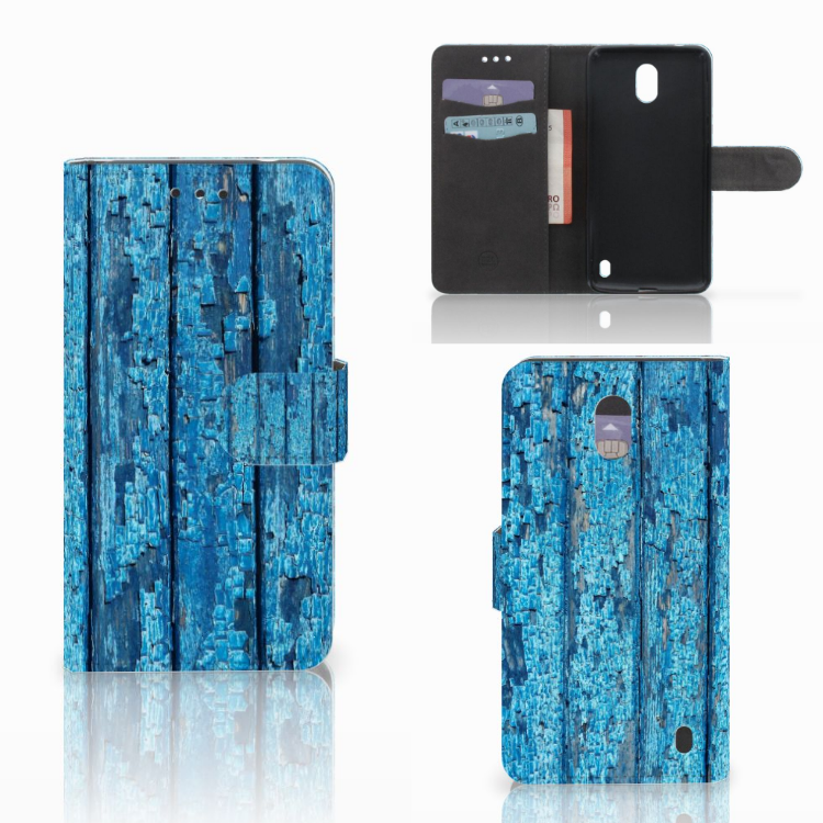 Nokia 2 Book Style Case Wood Blue