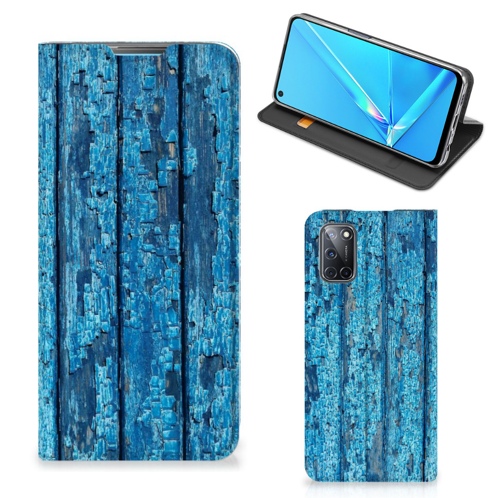 OPPO A52 | A72 Book Wallet Case Wood Blue