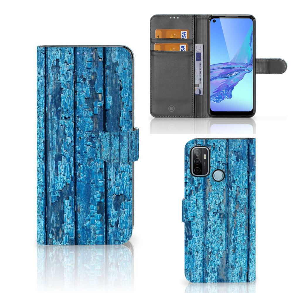 OPPO A53 | OPPO A53s Book Style Case Wood Blue