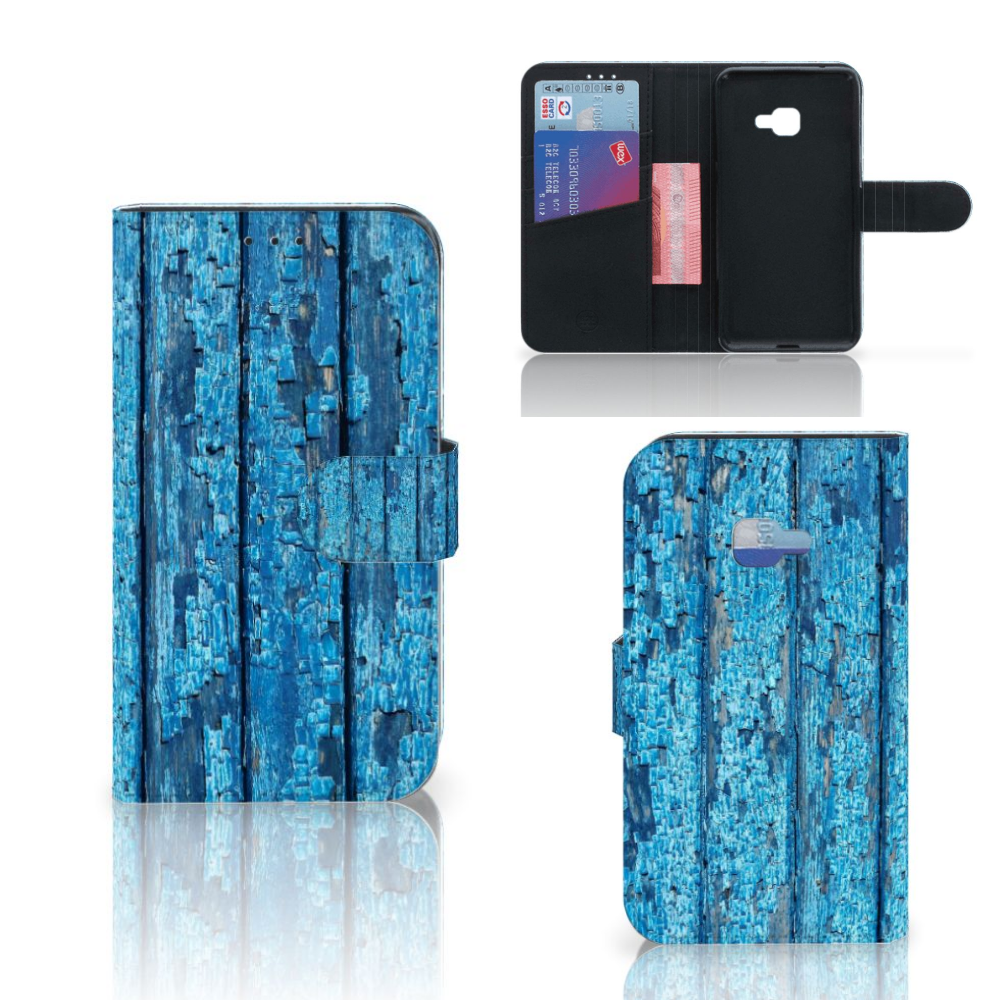 Samsung Galaxy Xcover 4 | Xcover 4s Book Style Case Wood Blue