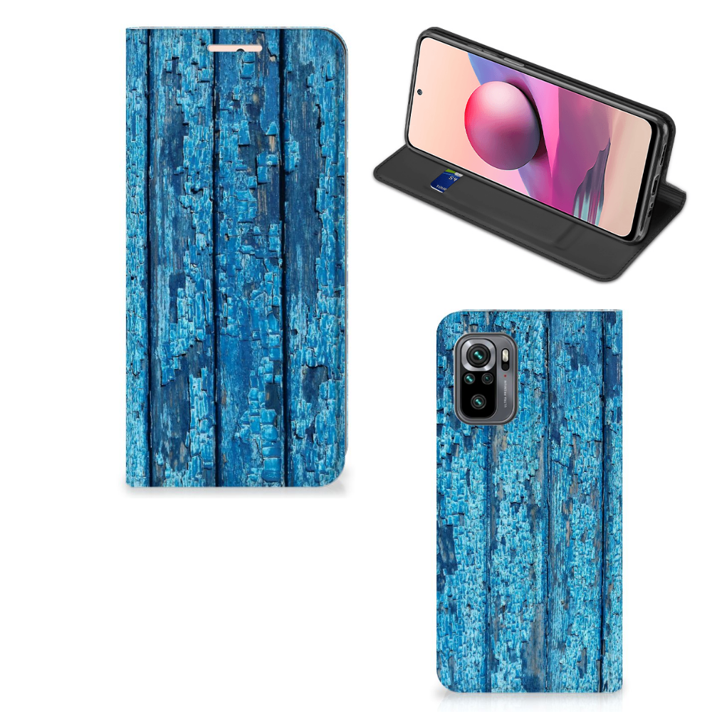 Xiaomi Redmi Note 10 4G | 10S | Poco M5s Book Wallet Case Wood Blue