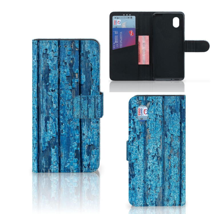 Alcatel 1B (2020) Book Style Case Wood Blue