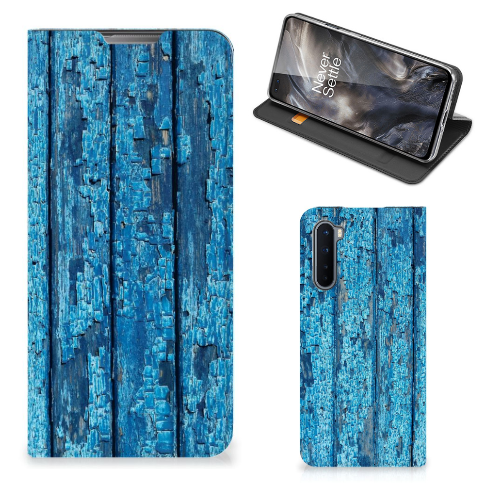 OnePlus Nord Book Wallet Case Wood Blue