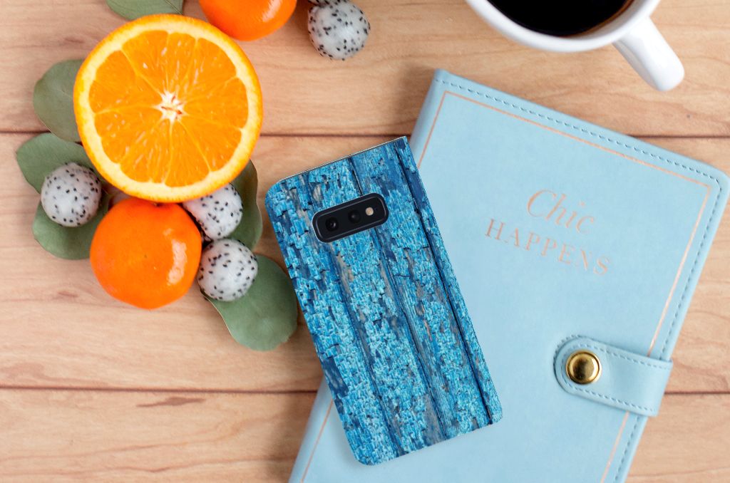 Samsung Galaxy S10e Book Wallet Case Wood Blue