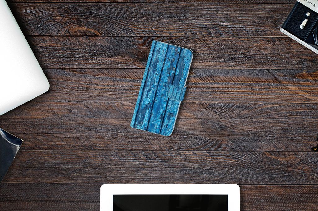 Samsung Galaxy S20 Plus Book Style Case Wood Blue