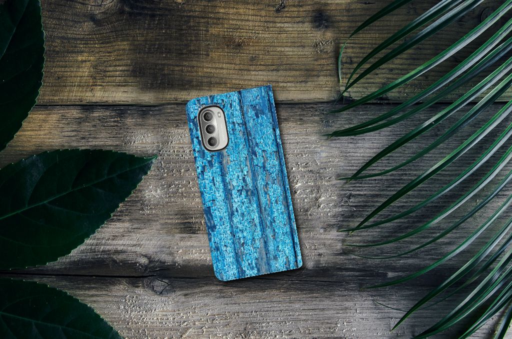 Motorola Moto G51 5G Book Wallet Case Wood Blue