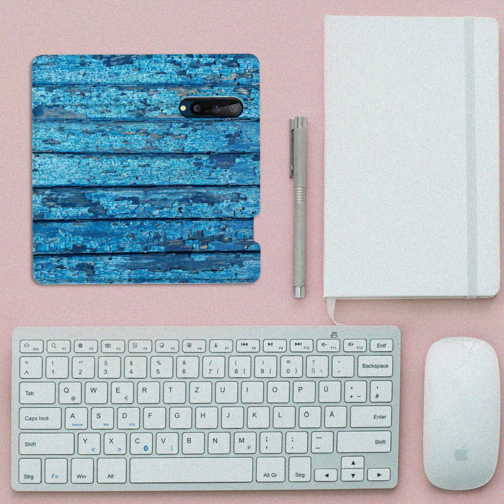 OnePlus 8 Book Wallet Case Wood Blue