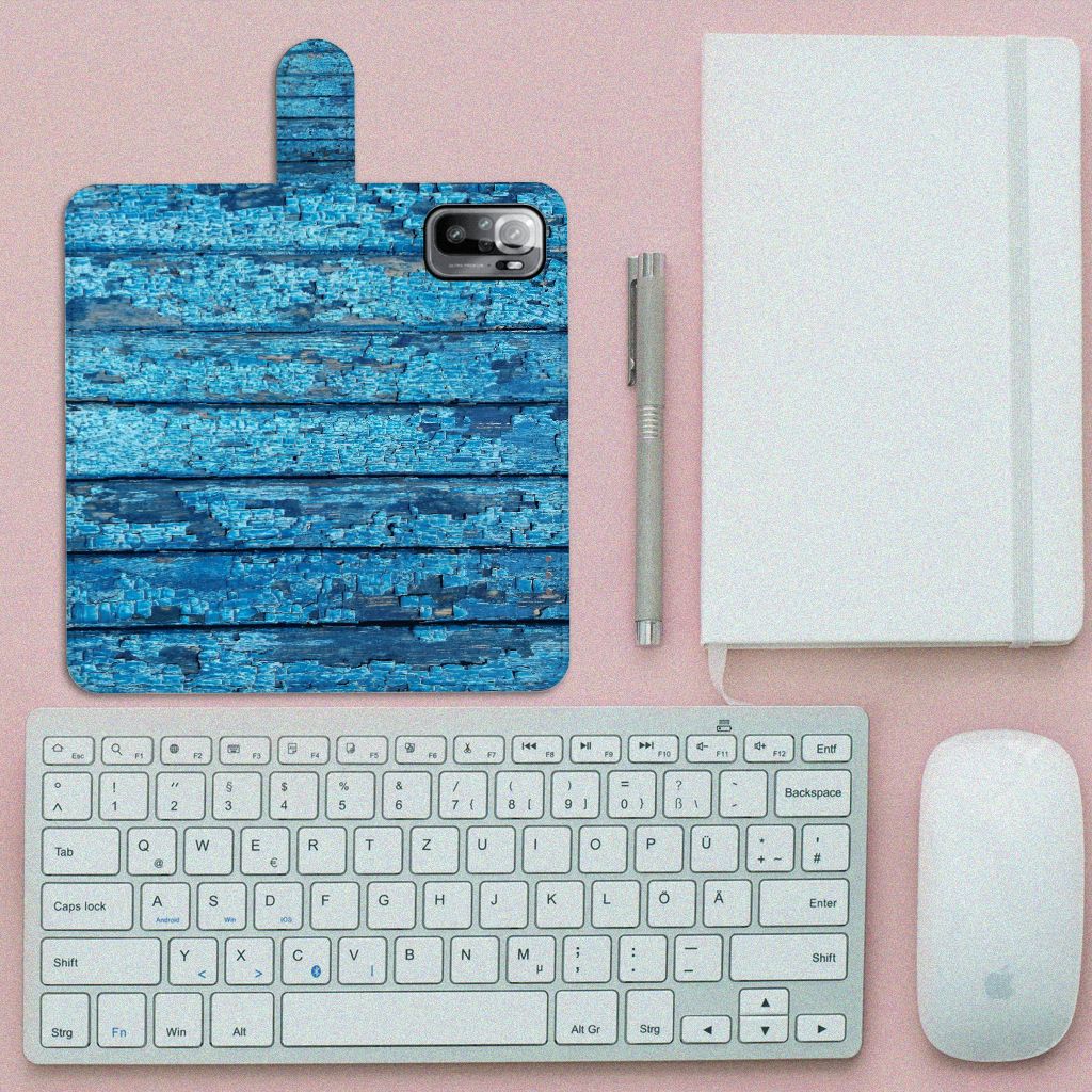 Xiaomi Redmi Note 10/10T 5G | Poco M3 Pro Book Style Case Wood Blue