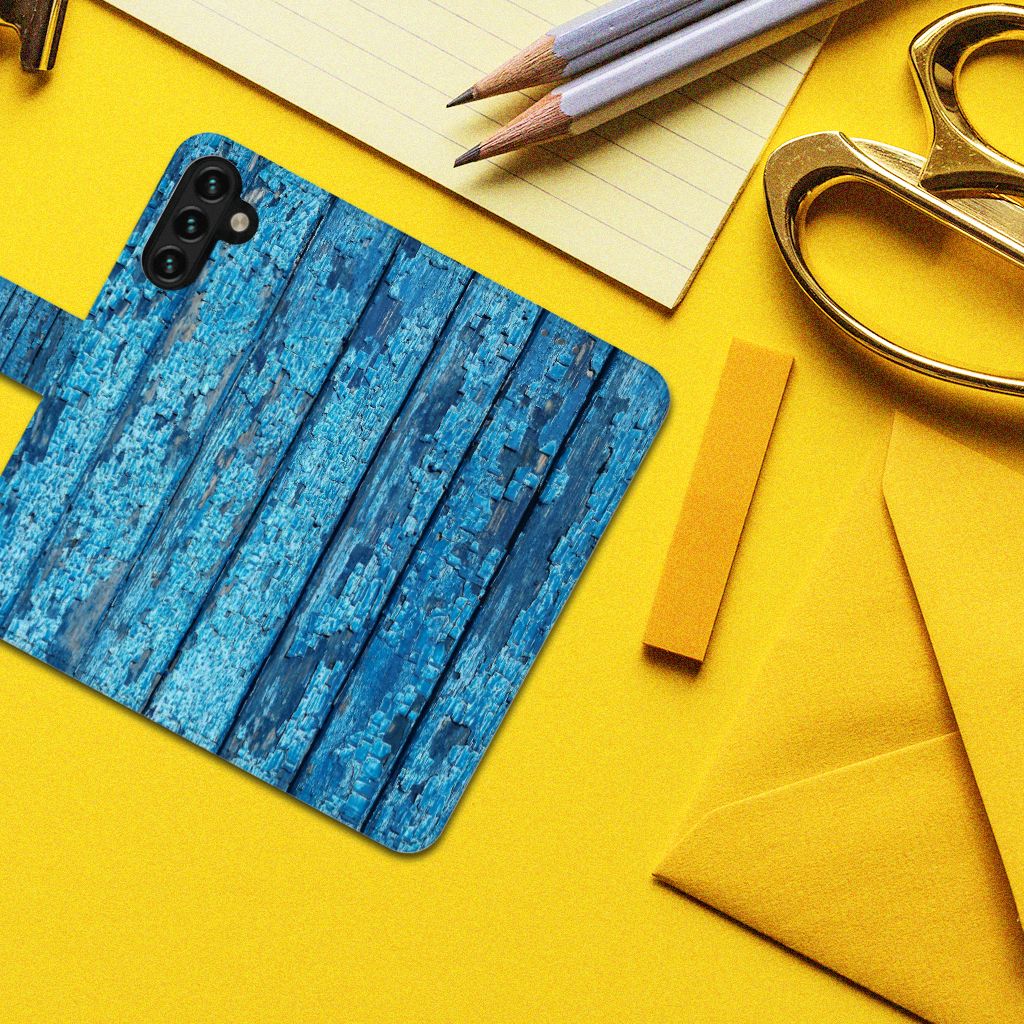 Samsung Galaxy A04s | Samsung Galaxy A13 5G Book Style Case Wood Blue