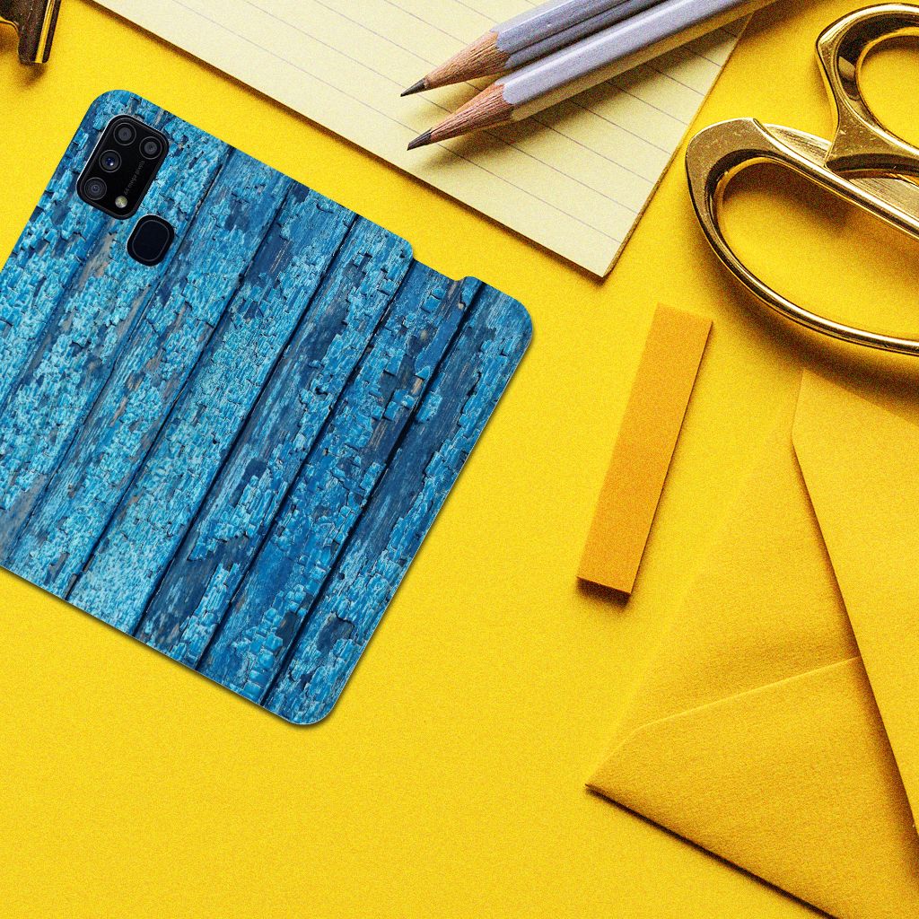 Samsung Galaxy M31 Book Wallet Case Wood Blue
