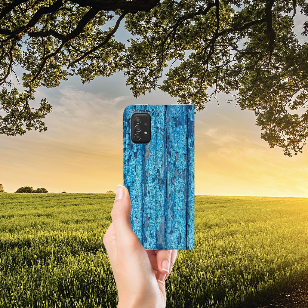 Samsung Galaxy A03s Book Wallet Case Wood Blue