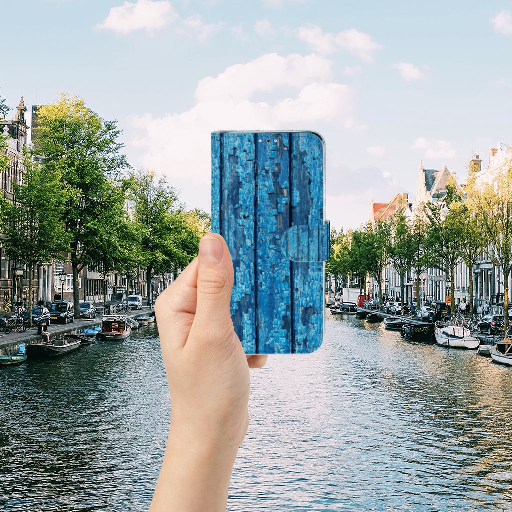 Huawei Y6 (2019) Book Style Case Wood Blue