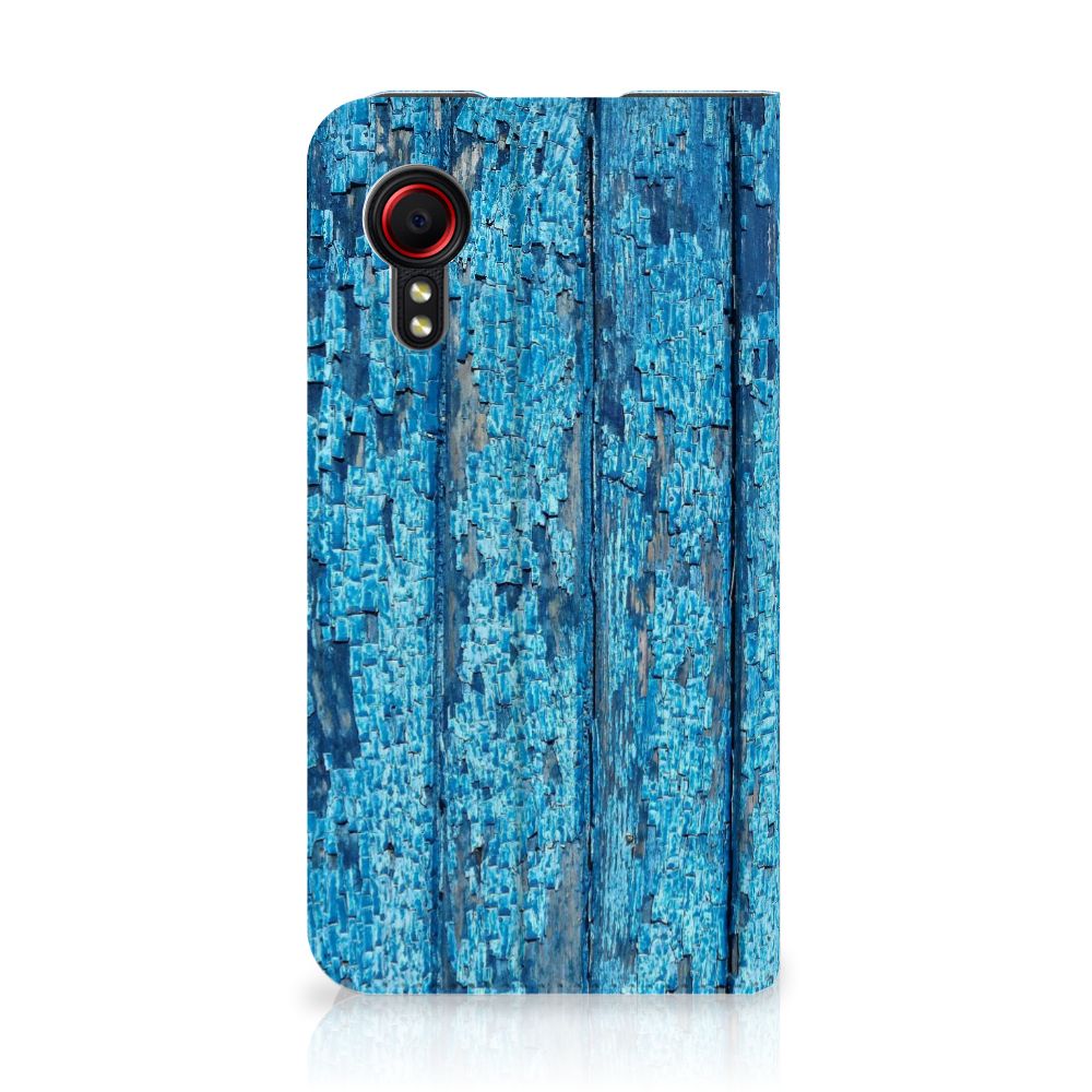 Samsung Galaxy Xcover 5 Book Wallet Case Wood Blue