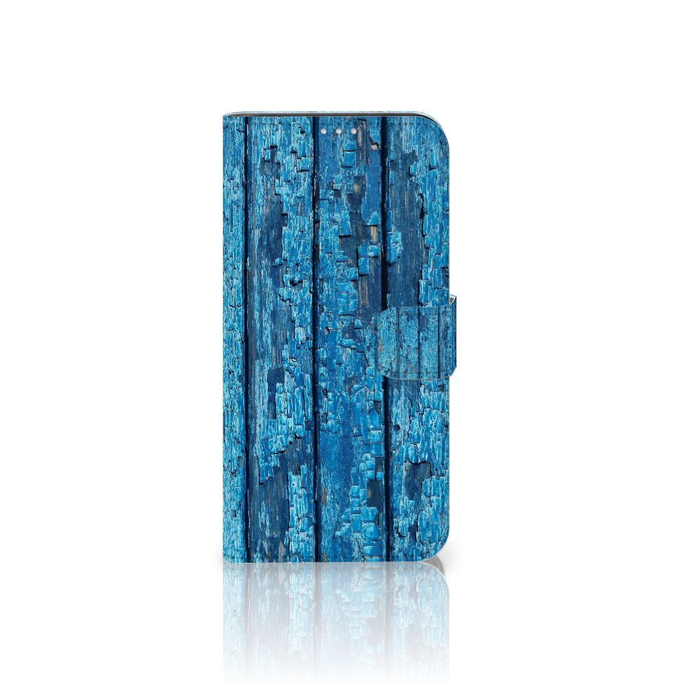 Motorola G8 Power Book Style Case Wood Blue