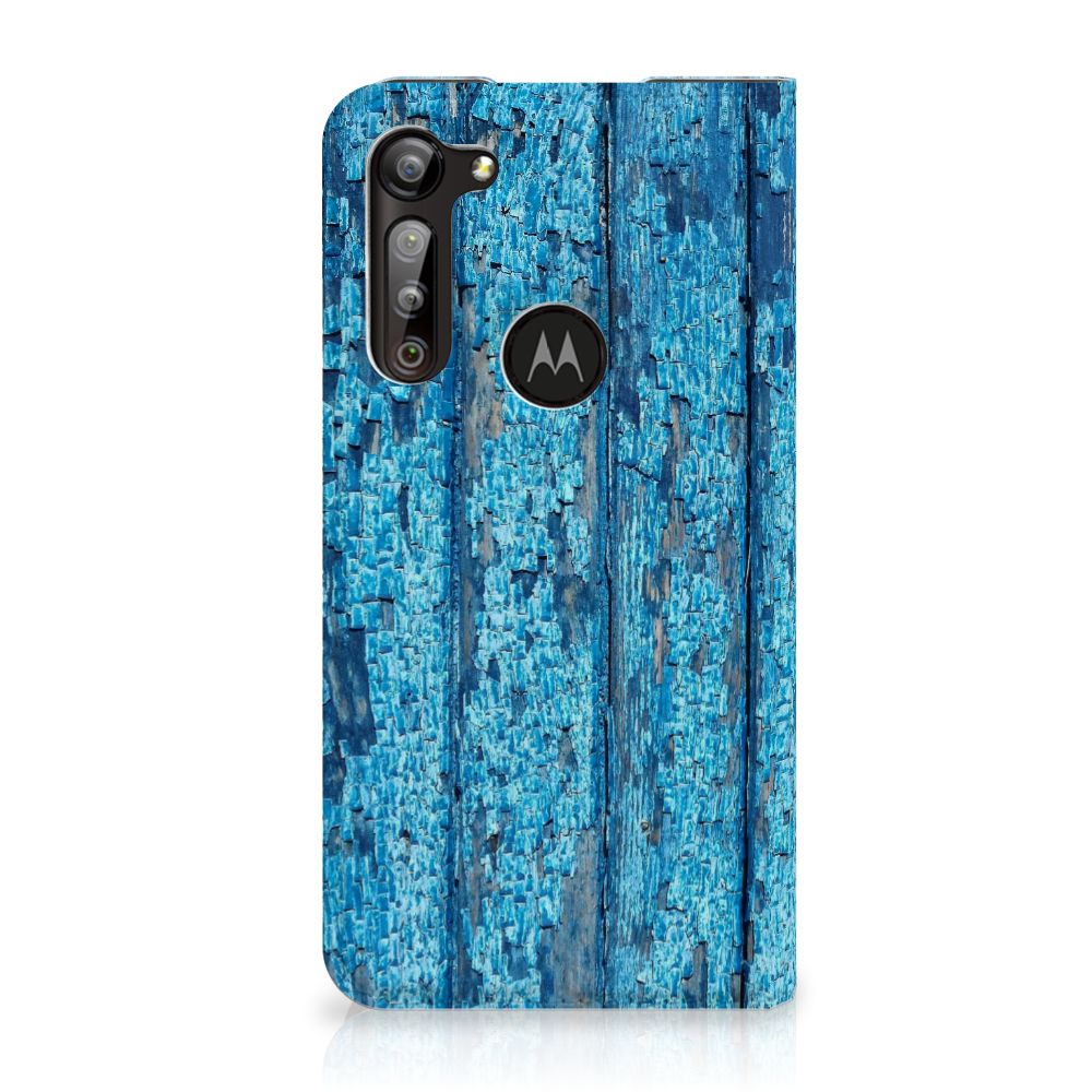 Motorola Moto G8 Power Book Wallet Case Wood Blue