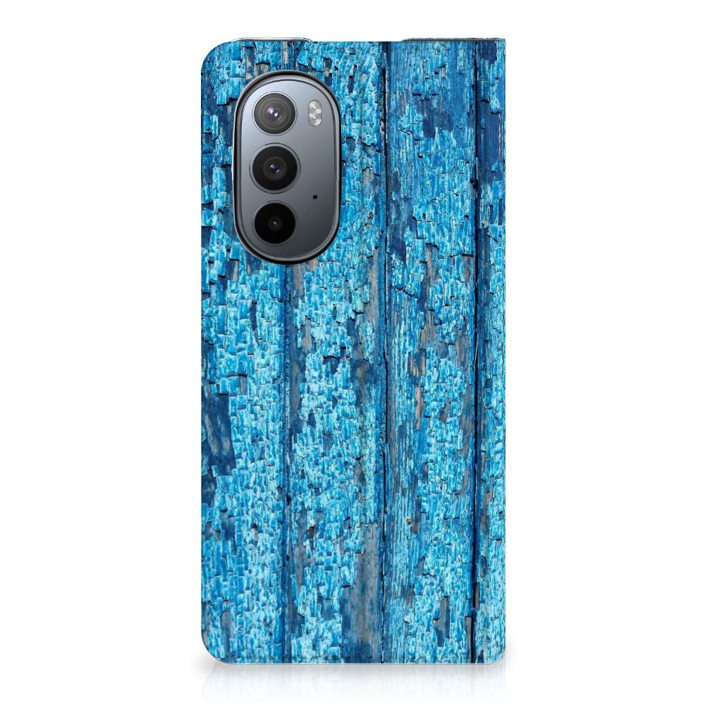 Motorola Edge 30 Pro Book Wallet Case Wood Blue