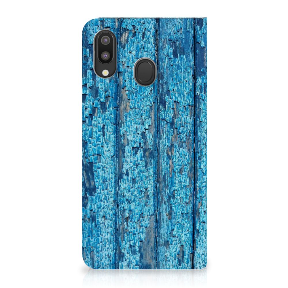 Samsung Galaxy M20 Book Wallet Case Wood Blue