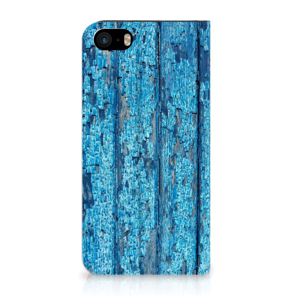 iPhone SE|5S|5 Book Wallet Case Wood Blue