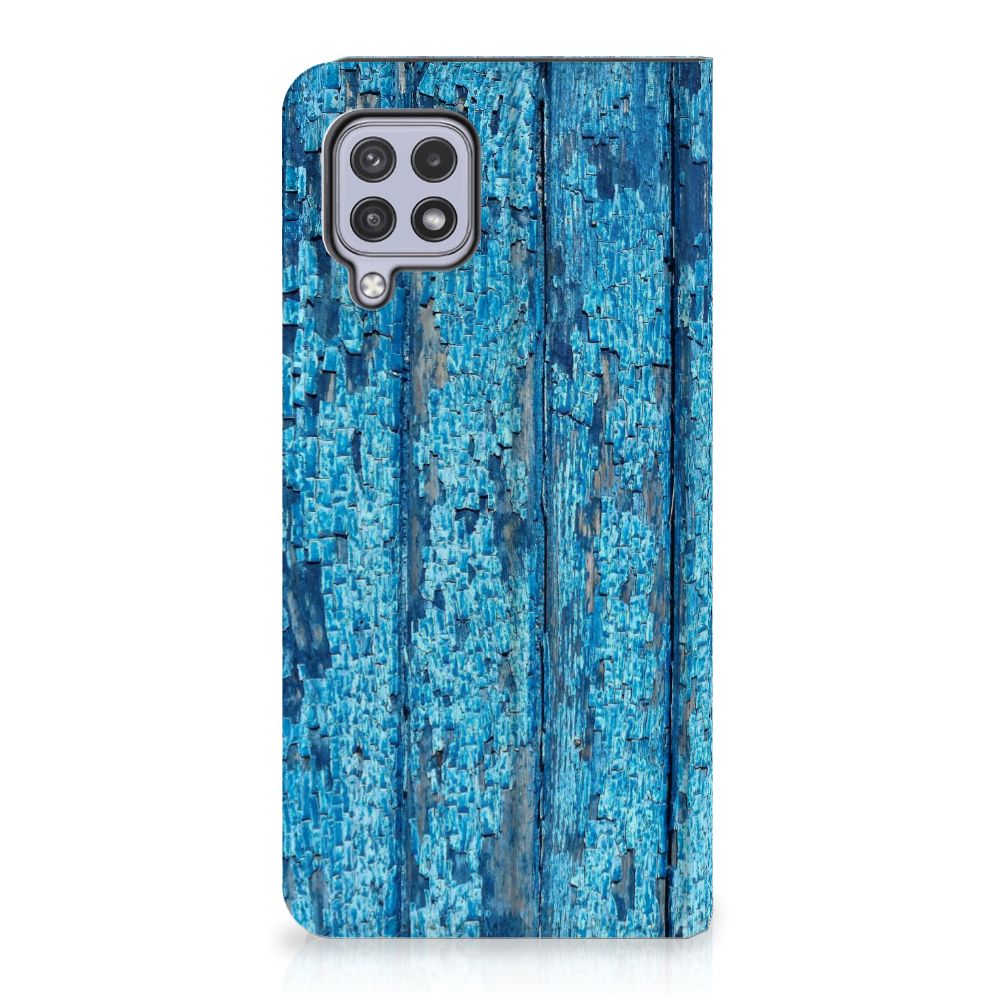 Samsung Galaxy A22 4G | M22 Book Wallet Case Wood Blue